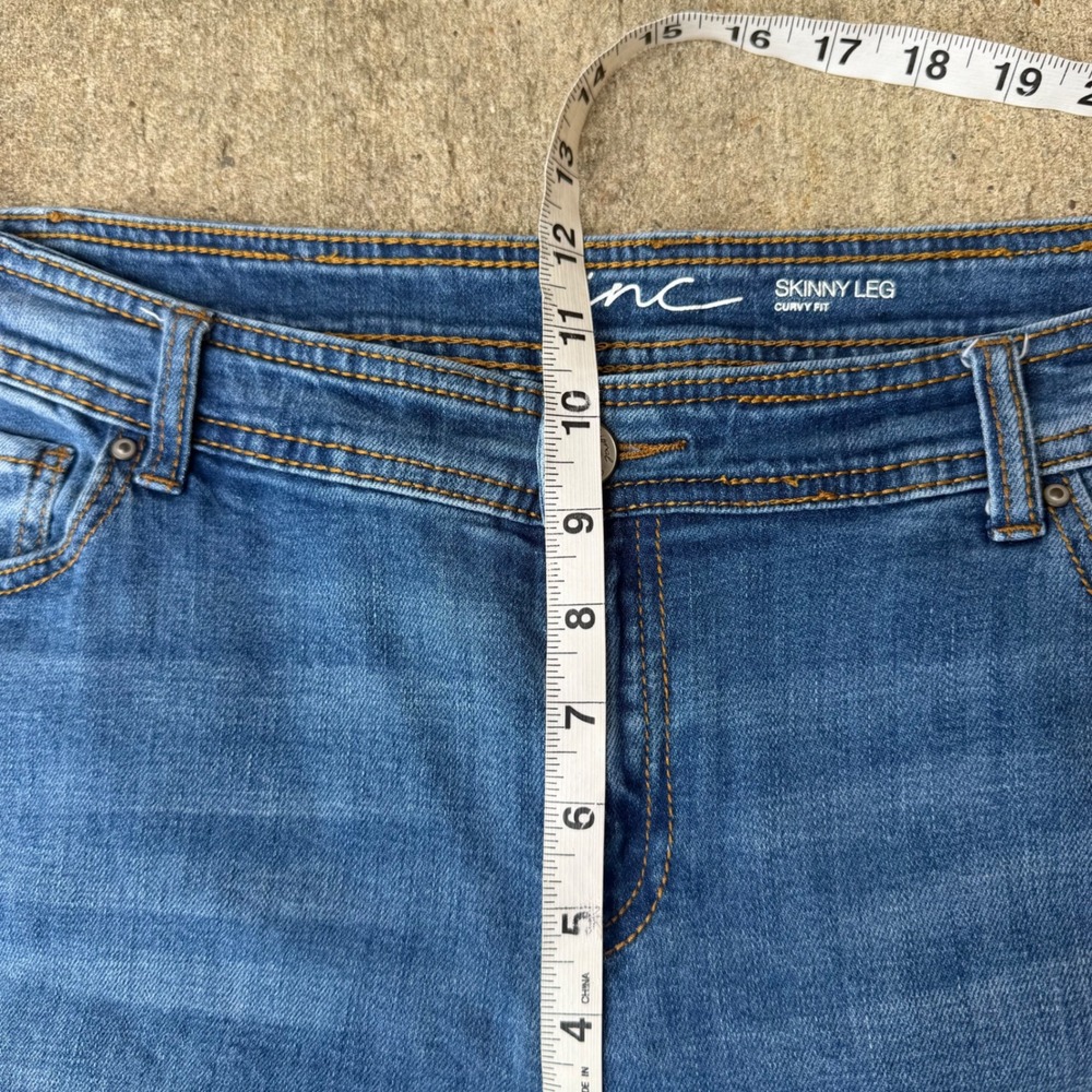 INC International Concepts Skinny Leg Curvy Fit Embellished Distressed Jeans 16 - Picture 9 of 11
